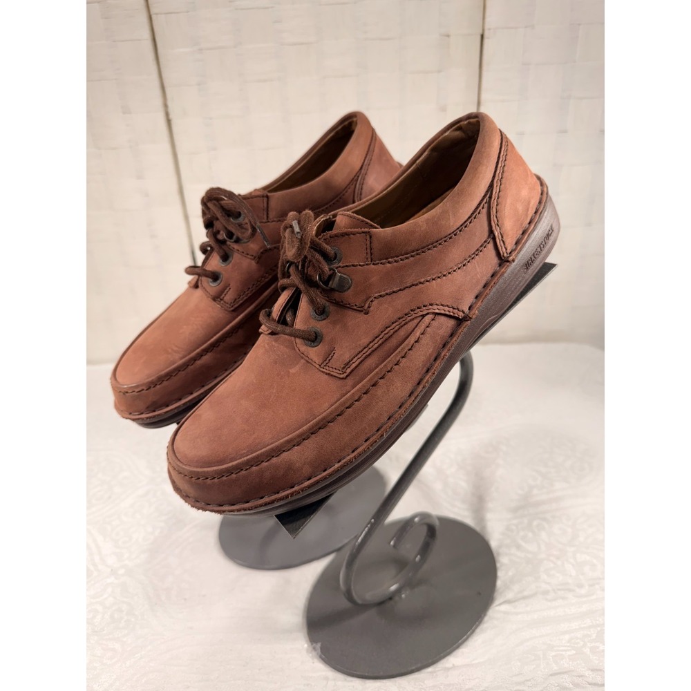 Birkenstock brown leather mock toe lace up oxfords mens size 9-9.5